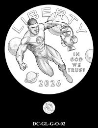 DC-GL-G-O-02 -- 2026 Comic Art Coin and Medal Program - Green Lantern