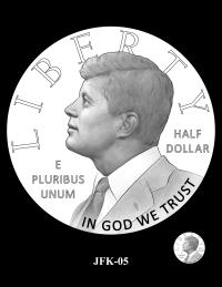 JFK-05 -- 2027 – 2030 Paralympic Sports Half Dollars Kennedy Obverse
