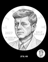 JFK-08 -- 2027 – 2030 Paralympic Sports Half Dollars Kennedy Obverse