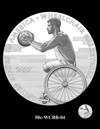 50c-WCBB-04 -- 2027 Paralympic Sports Half Dollar - Wheelchair Basketball