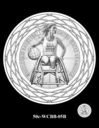 50c-WCBB-05B -- 2027 Paralympic Sports Half Dollar - Wheelchair Basketball
