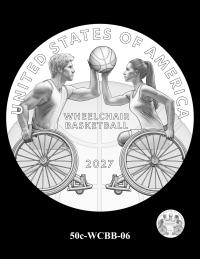 50c-WCBB-06 -- 2027 Paralympic Sports Half Dollar - Wheelchair Basketball