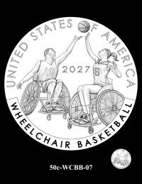50c-WCBB-07 -- 2027 Paralympic Sports Half Dollar - Wheelchair Basketball