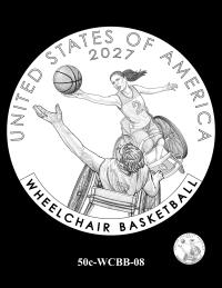 50c-WCBB-08 -- 2027 Paralympic Sports Half Dollar - Wheelchair Basketball