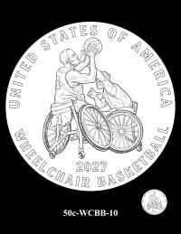 50c-WCBB-10 -- 2027 Paralympic Sports Half Dollar - Wheelchair Basketball