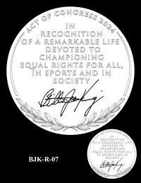 BJK-R-07 -- Billie Jean King Congressional Gold Medal