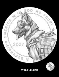WD-C-O-02B -- 2027 Working Dog Commemorative Coin Program