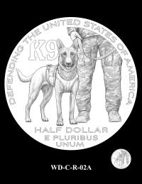 WD-C-R-02A -- 2027 Working Dog Commemorative Coin Program