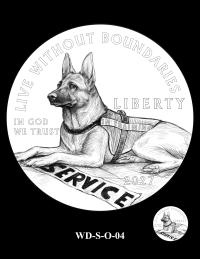 WD-S-O-04 -- 2027 Working Dog Commemorative Coin Program