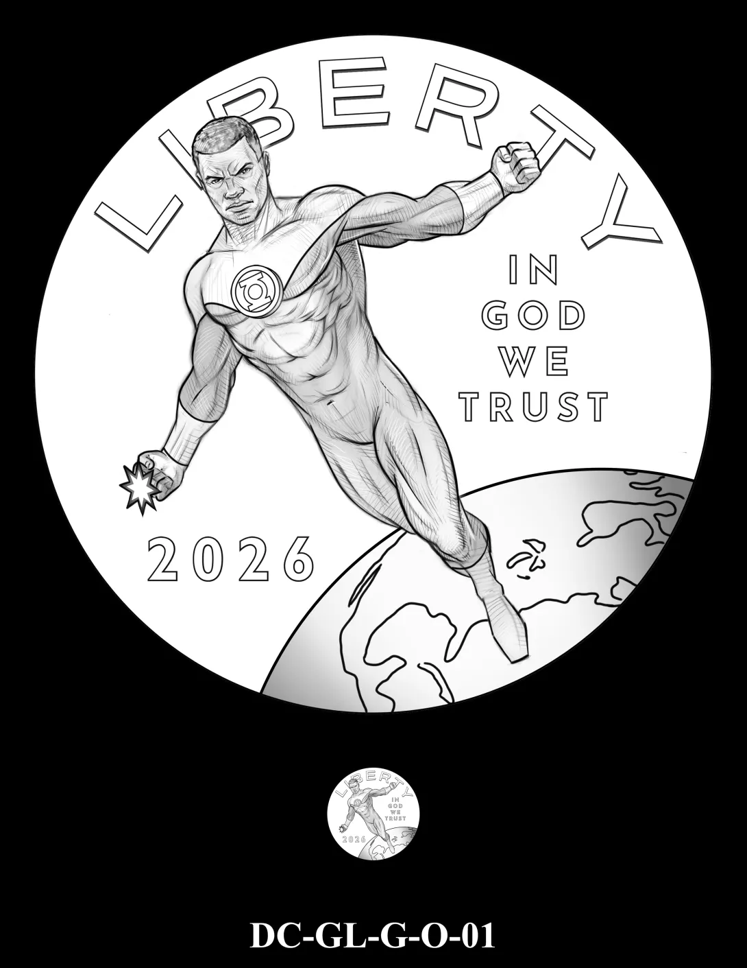 DC-GL-G-O-01 -- 2026 Comic Art Coin and Medal Program - Green Lantern