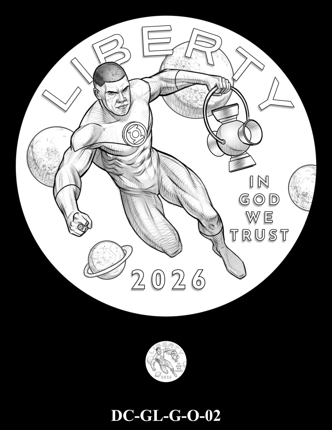 DC-GL-G-O-02 -- 2026 Comic Art Coin and Medal Program - Green Lantern