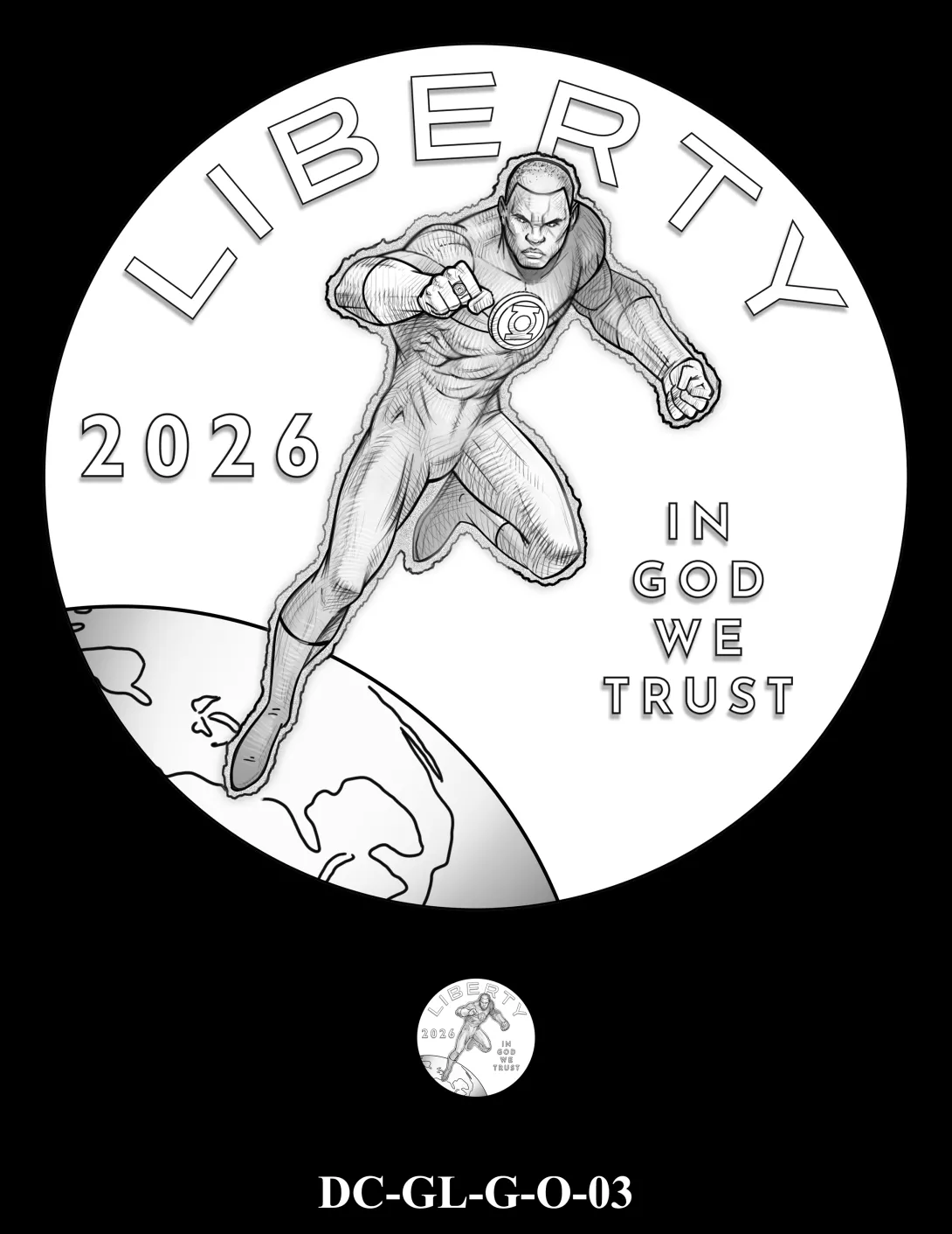 DC-GL-G-O-03 -- 2026 Comic Art Coin and Medal Program - Green Lantern