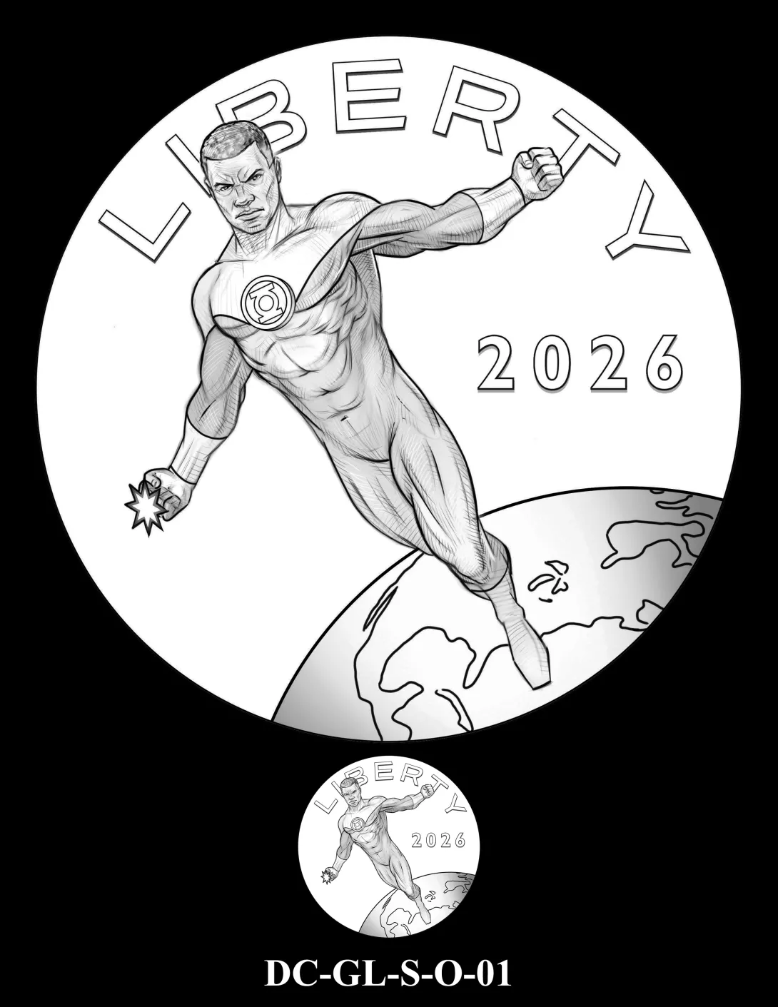 DC-GL-S-O-01 -- 2026 Comic Art Coin and Medal Program - Green Lantern