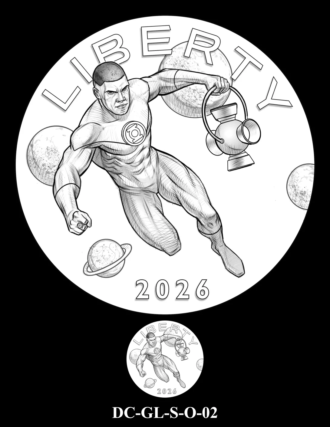 DC-GL-S-O-02 -- 2026 Comic Art Coin and Medal Program - Green Lantern