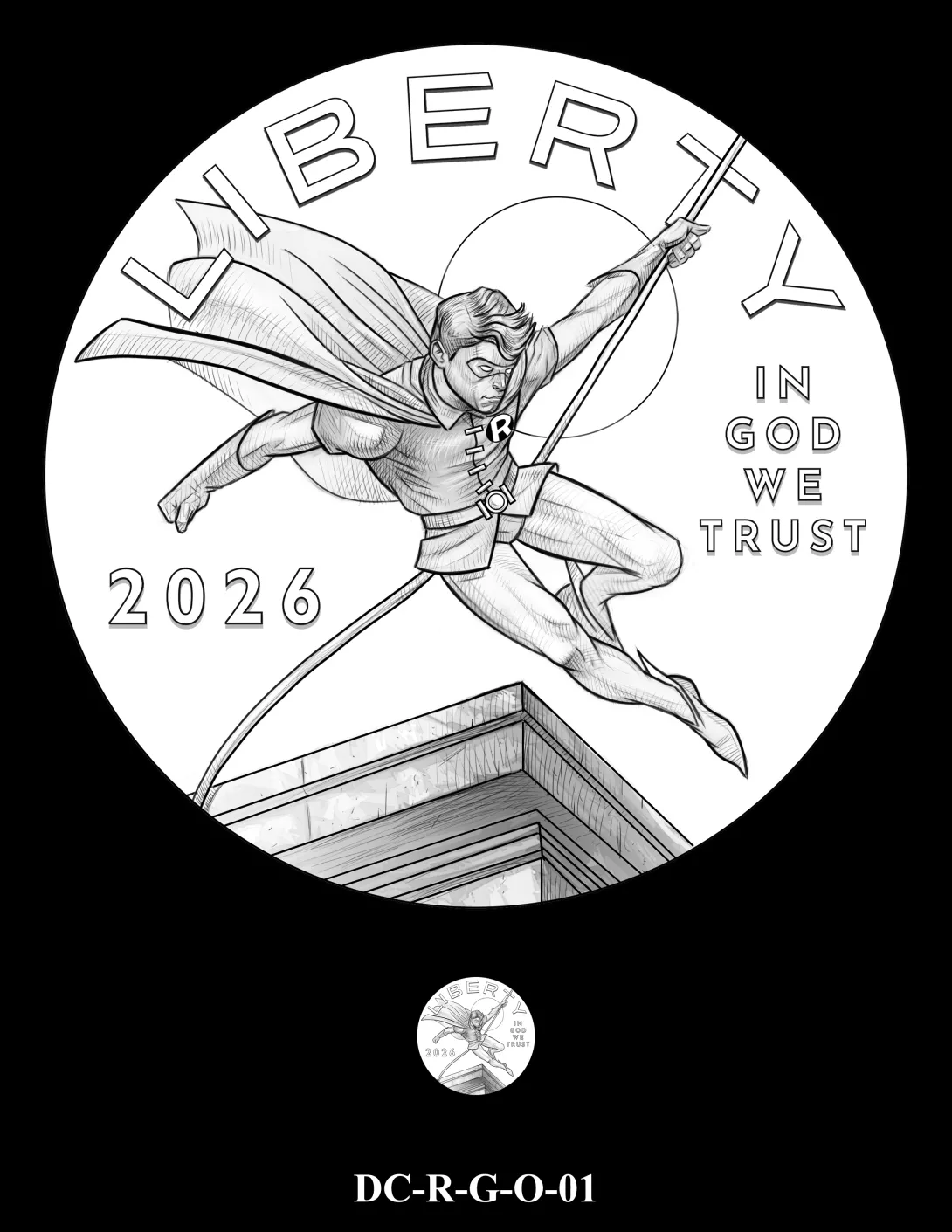 DC-R-G-O-01 -- 2026 Comic Art Coin and Medal Program - Robin