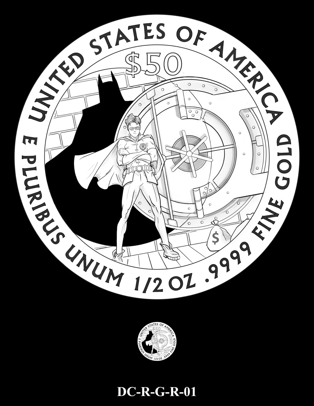 DC-R-G-R-01 -- 2026 Comic Art Coin and Medal Program - Robin