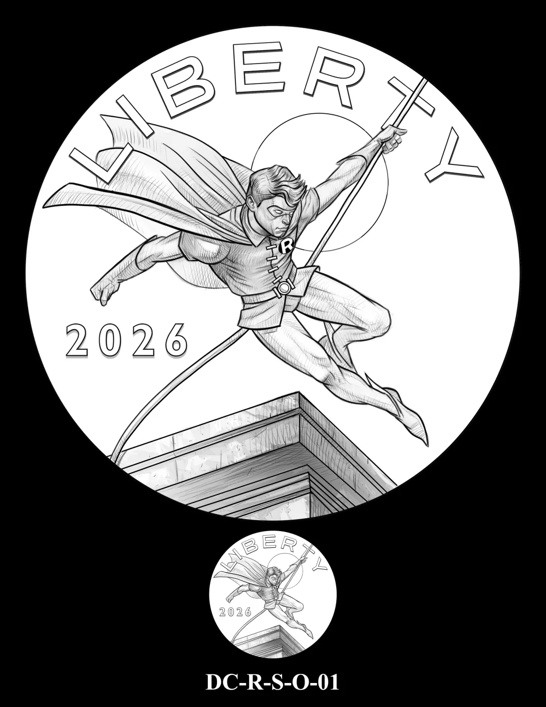 DC-R-S-O-01 -- 2026 Comic Art Coin and Medal Program - Robin