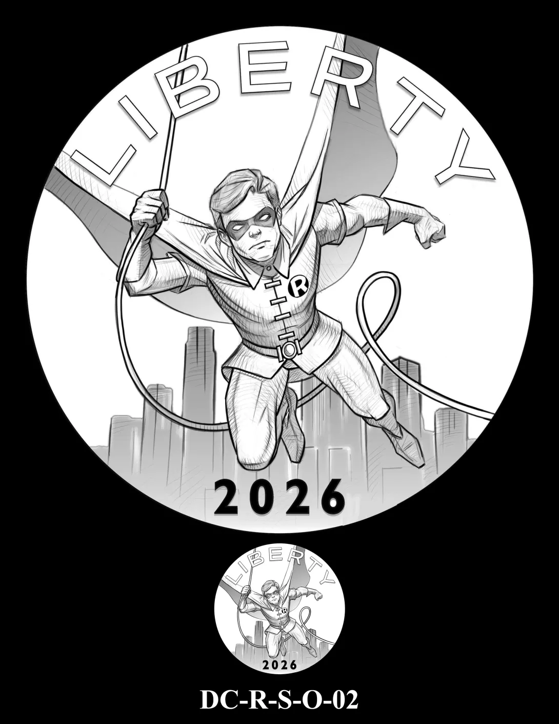 DC-R-S-O-02 -- 2026 Comic Art Coin and Medal Program - Robin
