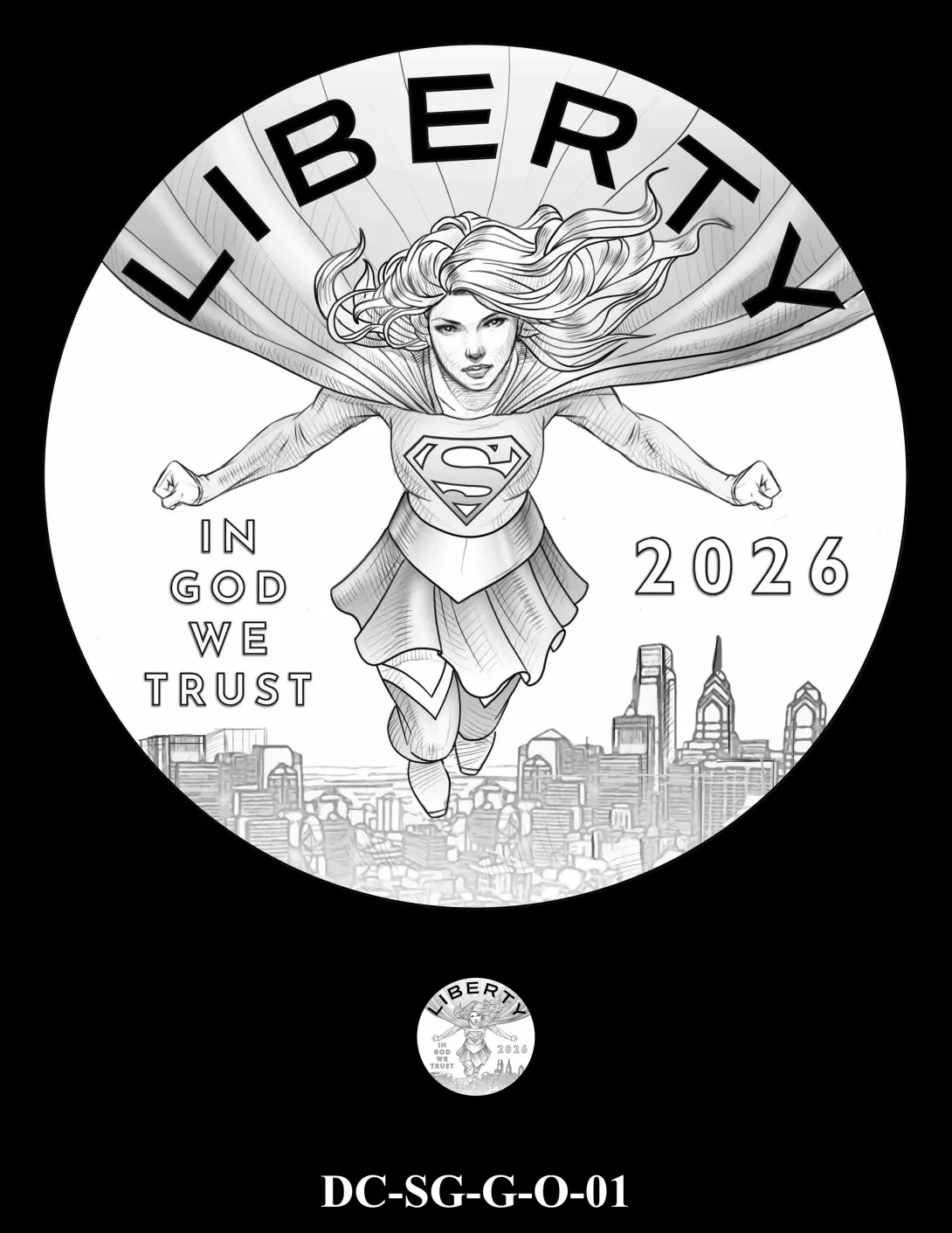 DC-SG-G-O-01 -- 2026 Comic Art Coin and Medal Program - Supergirl