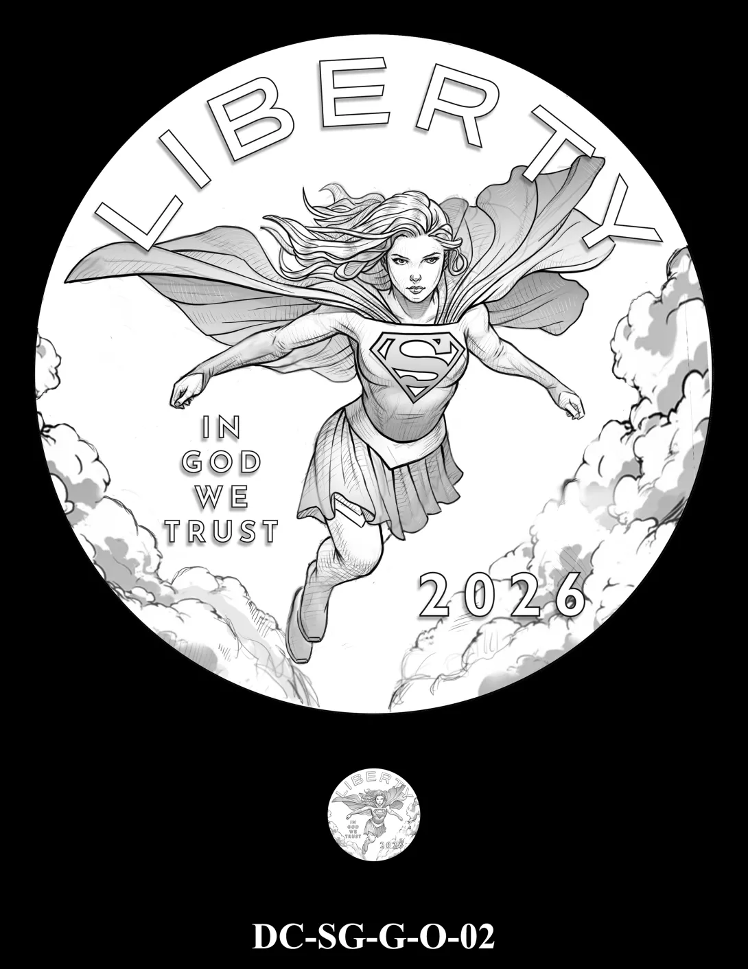 DC-SG-G-O-02 -- 2026 Comic Art Coin and Medal Program - Supergirl