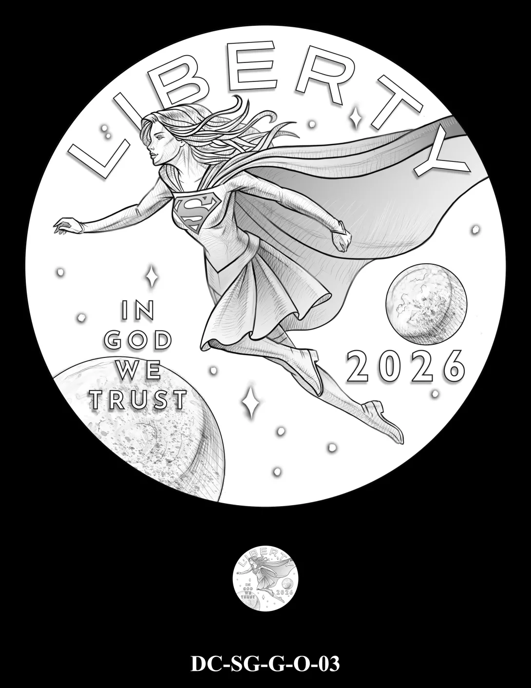 DC-SG-G-O-03 -- 2026 Comic Art Coin and Medal Program - Supergirl