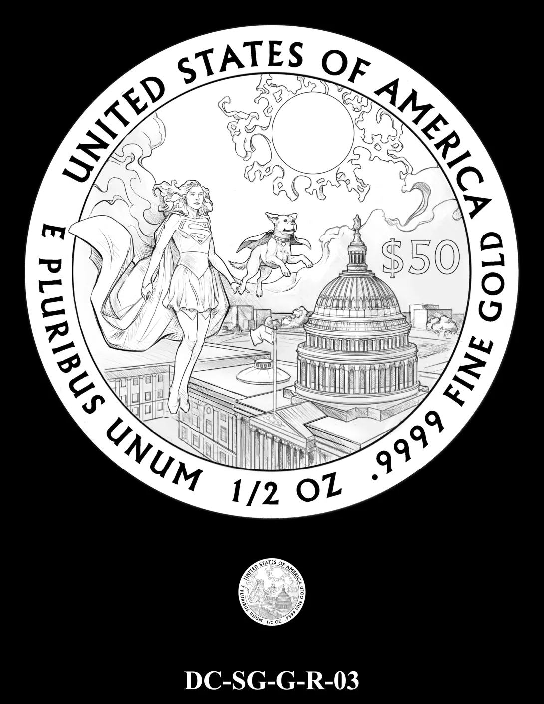DC-SG-G-R-03 -- 2026 Comic Art Coin and Medal Program - Supergirl