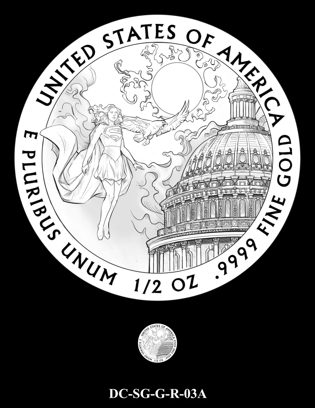 DC-SG-G-R-03A -- 2026 Comic Art Coin and Medal Program - Supergirl