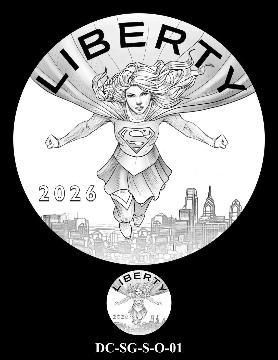 DC-SG-S-O-01 -- 2026 Comic Art Coin and Medal Program - Supergirl