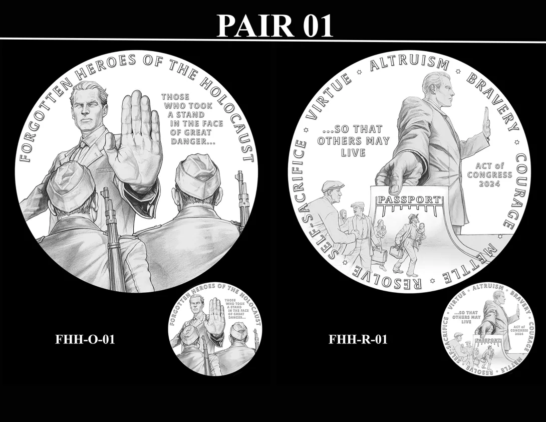 FHH 01 Pair -- Forgotten Heroes of the Holocaust Congressional Gold Medal
