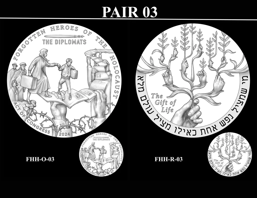 FHH 03 Pair -- Forgotten Heroes of the Holocaust Congressional Gold Medal