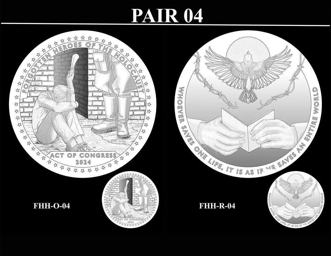 FHH 04 Pair -- Forgotten Heroes of the Holocaust Congressional Gold Medal