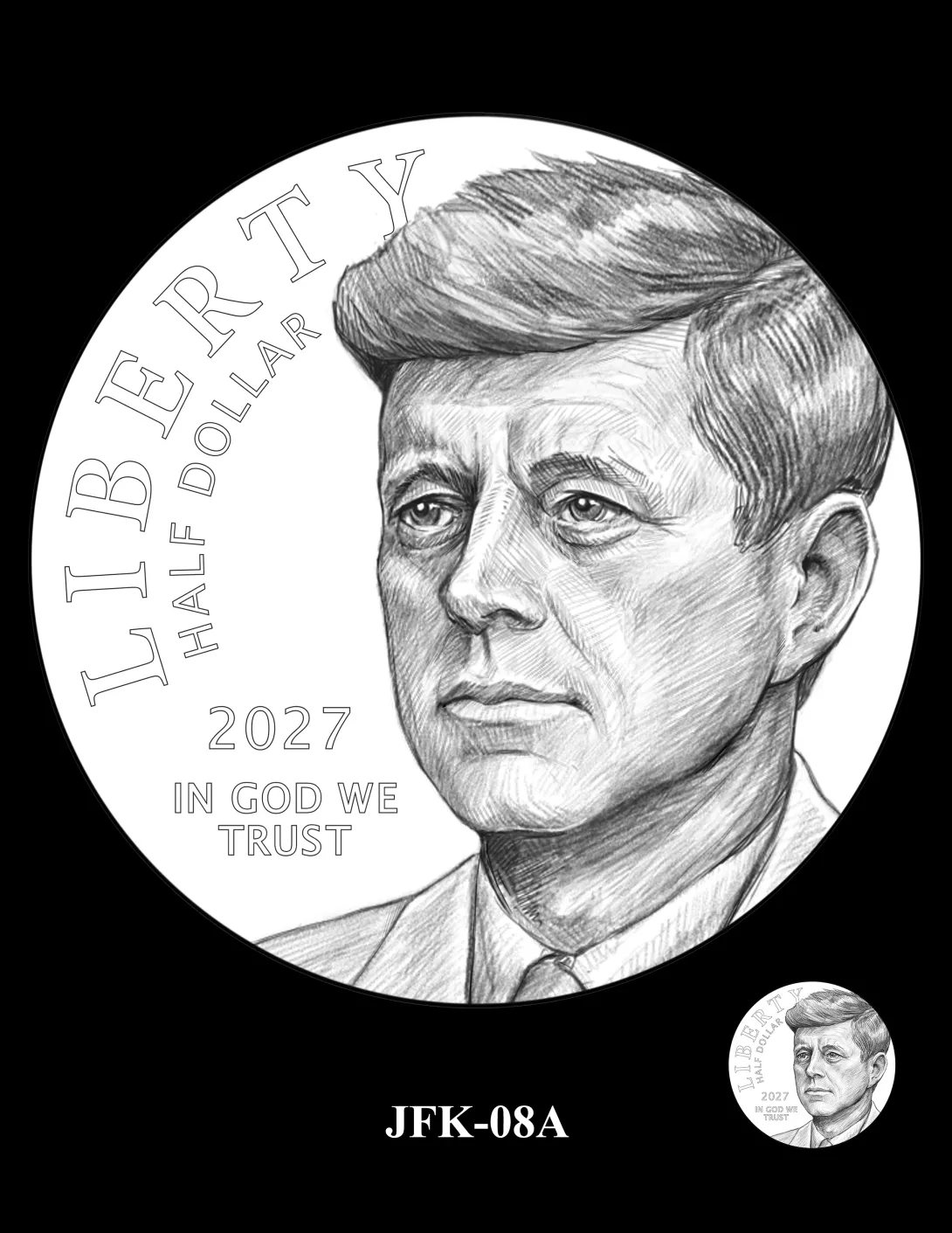 JFK-08A -- 2027 – 2030 Paralympic Sports Half Dollars Kennedy Obverse