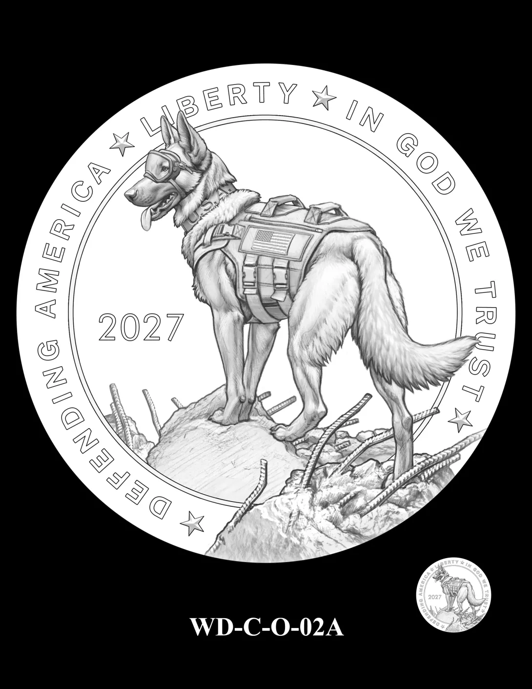 WD-C-O-02A -- 2027 Working Dog Commemorative Coin Program