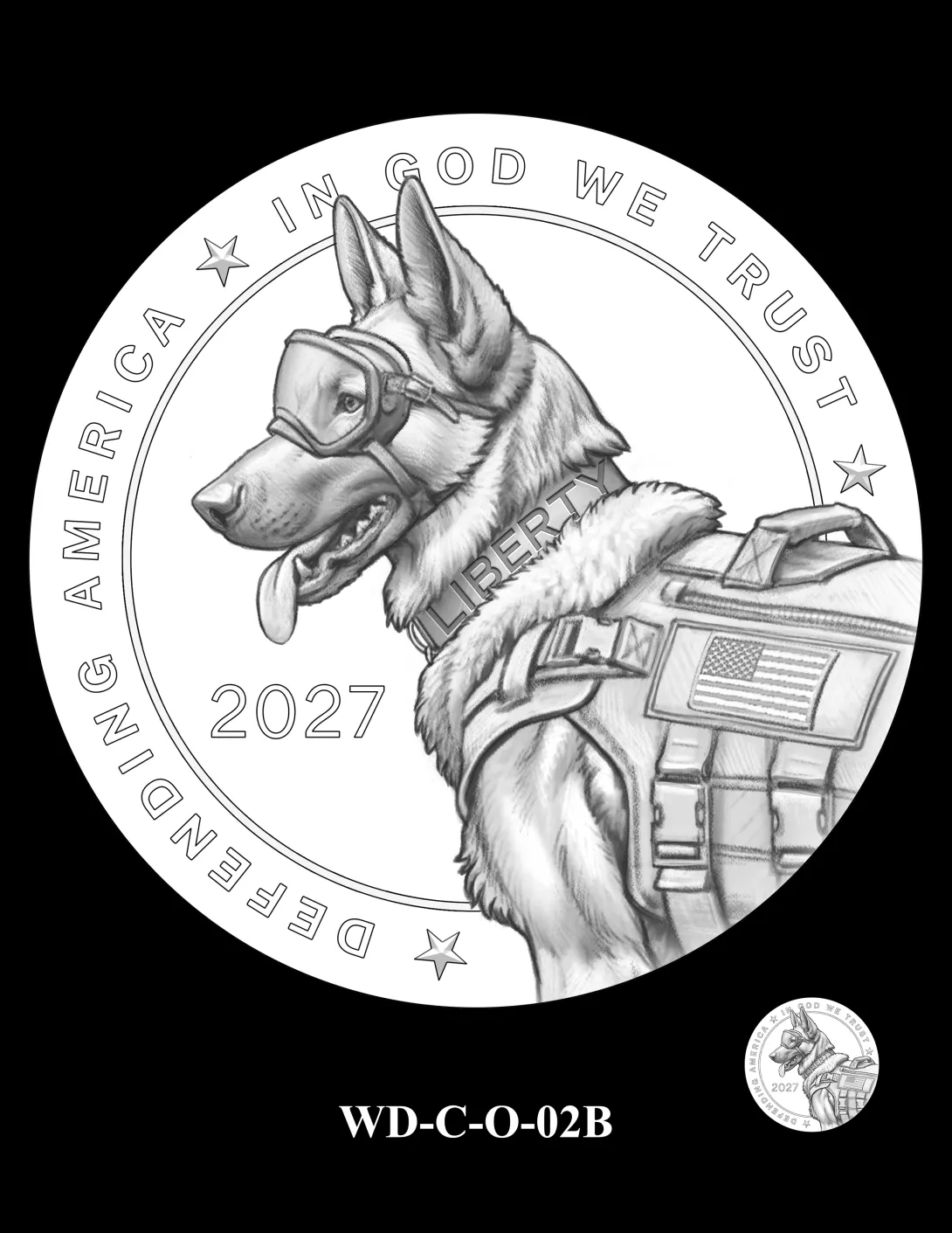 WD-C-O-02B -- 2027 Working Dog Commemorative Coin Program