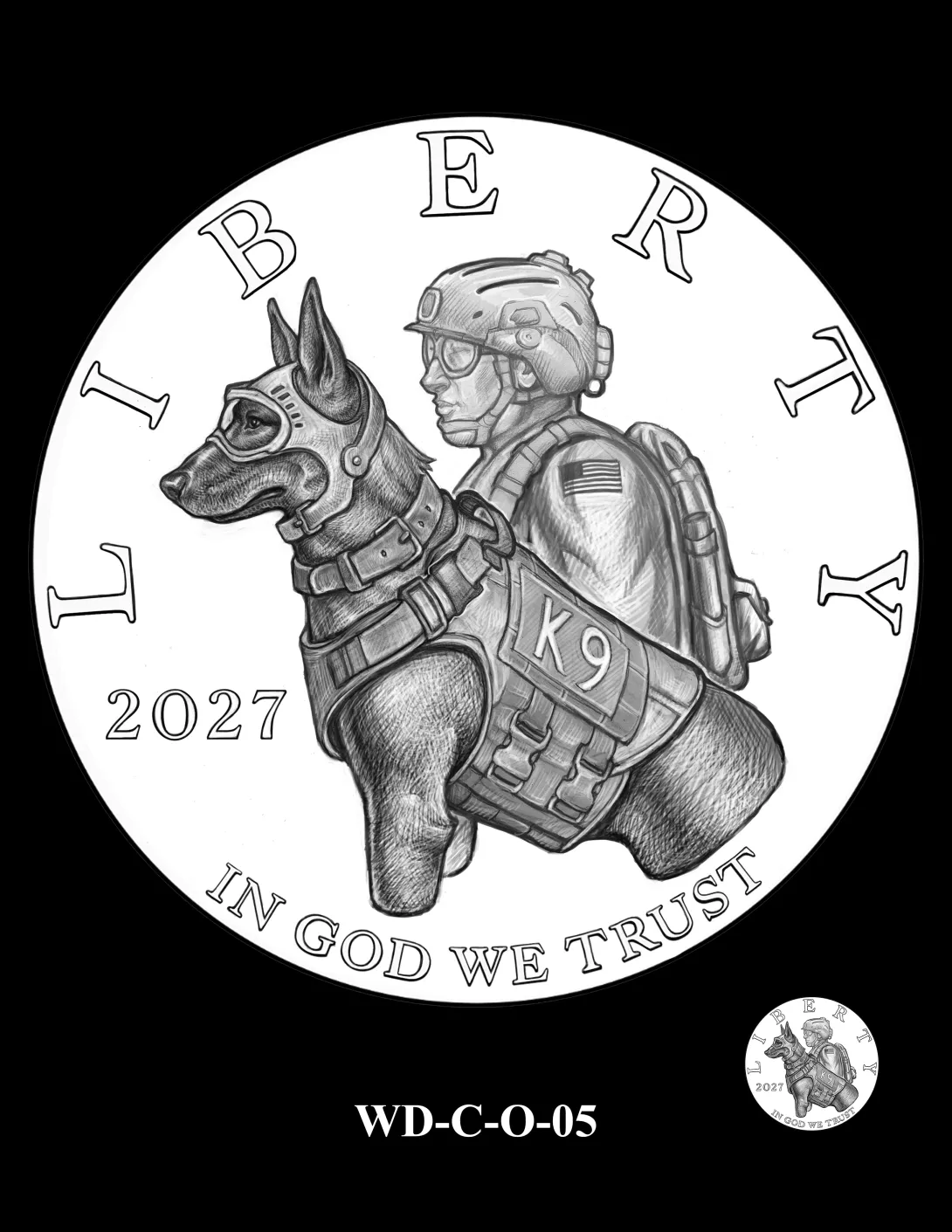 WD-C-O-05 -- 2027 Working Dog Commemorative Coin Program